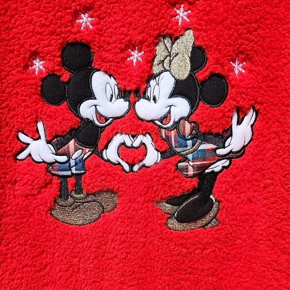 Disney Christmas  Red Fleece Pajama Set for Women - Picture 5 of 8